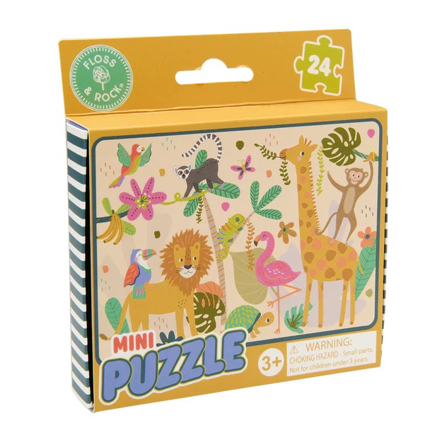 Floss&Rock Mini Puzzle Ζώα της Ζούγκλας 24κομ.
