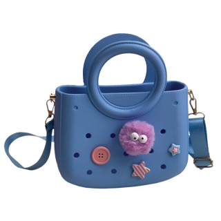 Typotrust Τσάντα Croqbag με 4 Διακοσμητικά Pins Γαλάζια 26x22εκ.