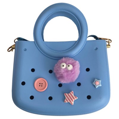 Typotrust Τσάντα Croqbag με 4 Διακοσμητικά Pins Γαλάζια 26x22εκ.