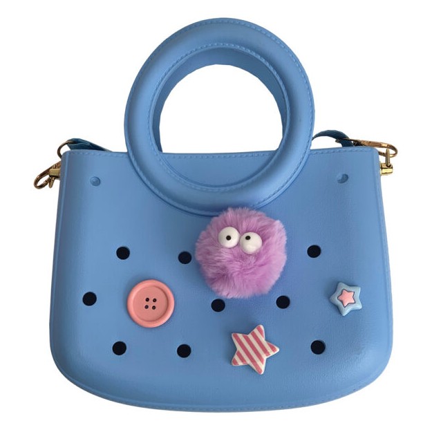 Typotrust Τσάντα Croqbag με 4 Διακοσμητικά Pins Γαλάζια 26x22εκ.