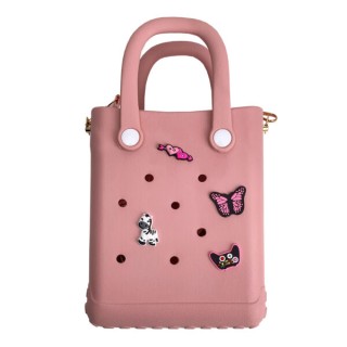 Typotrust Τσάντα Croqbag με 4 Διακοσμητικά Pins Ροζ 20x16εκ.