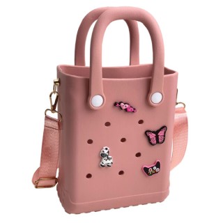 Typotrust Τσάντα Croqbag με 4 Διακοσμητικά Pins Ροζ 20x16εκ.