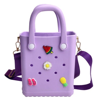 Typotrust Τσάντα Croqbag με 4 Διακοσμητικά Pins Μωβ 20x16εκ.