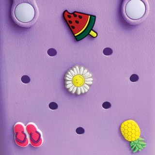 Typotrust Τσάντα Croqbag με 4 Διακοσμητικά Pins Μωβ 20x16εκ.