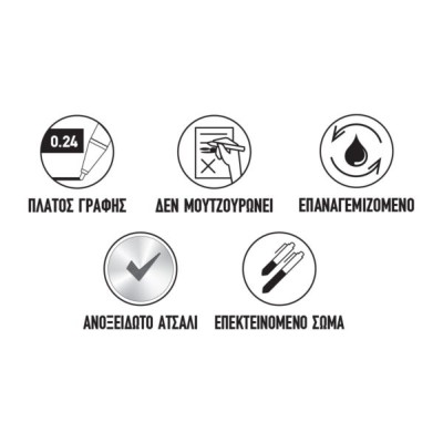 ZEBRA Στυλό Διαρκείας Επεκτεινόμενο SL-F1 Black