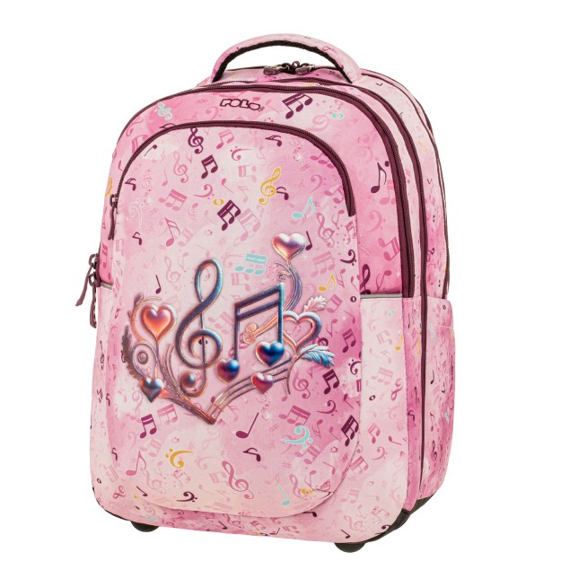 Polo Kinetic Σχολική Τσάντα Πλάτης Δημοτικού Ροζ 9-01-072-8430