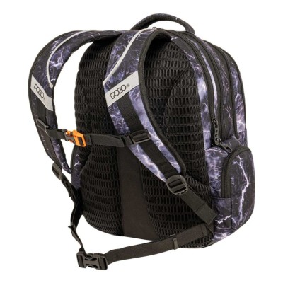 Polo Maxxi Σχολική Τσάντα Πλάτης Δημοτικού Μαύρη/Μπλε 9-01-057-8357