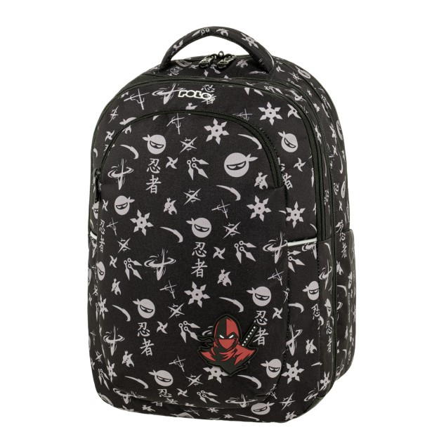 Polo Kinetic Σχολική Τσάντα Πλάτης Δημοτικού Μαύρη 9-01-072-8427