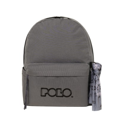 Polo Original Scarf Σακίδιο Σχολική Τσάντα Πλάτης Γυμνασίου - Λυκείου Γκρι 9-01-135-2620