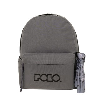 Polo Original Scarf Σακίδιο Σχολική Τσάντα Πλάτης Γυμνασίου - Λυκείου Γκρι 9-01-135-2620