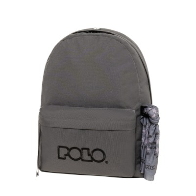 Polo Original Scarf Σακίδιο Σχολική Τσάντα Πλάτης Γυμνασίου - Λυκείου Γκρι 9-01-135-2620