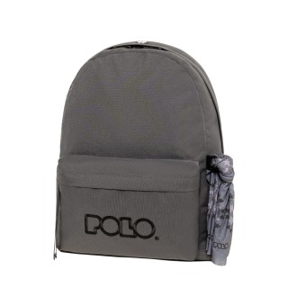 Polo Original Scarf Σακίδιο Σχολική Τσάντα Πλάτης Γυμνασίου - Λυκείου Γκρι 9-01-135-2620