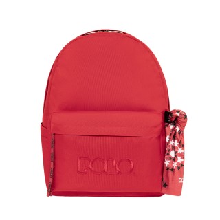 Polo Original Scarf Σακίδιο Σχολική Τσάντα Πλάτης Γυμνασίου - Λυκείου Κόκκινη 9-01-135-3001