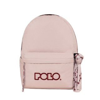 Polo Original Scarf Σακίδιο Σχολική Τσάντα Πλάτης Γυμνασίου - Λυκείου Ροζ/Μπορντώ 9-01-135-4532