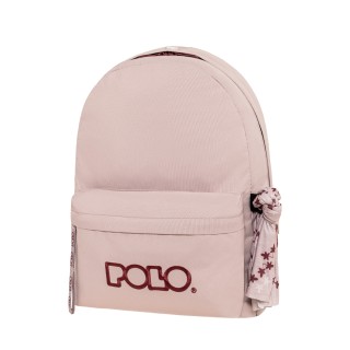 Polo Original Scarf Σακίδιο Σχολική Τσάντα Πλάτης Γυμνασίου - Λυκείου Ροζ/Μπορντώ 9-01-135-4532