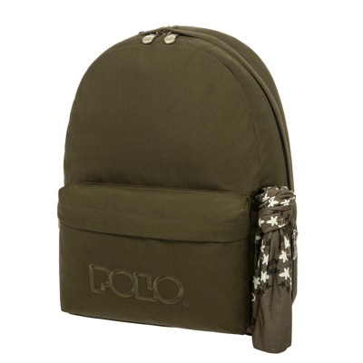 Polo Original Scarf Σακίδιο Σχολική Τσάντα Πλάτης Γυμνασίου - Λυκείου Χακί 9-01-135-6500