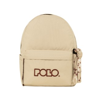 Polo Original Scarf Σακίδιο Σχολική Τσάντα Πλάτης Γυμνασίου - Λυκείου Μπεζ/Καφέ 9-01-135-7432