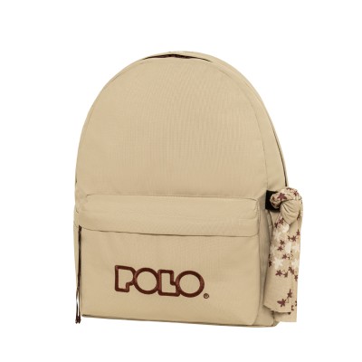 Polo Original Scarf Σακίδιο Σχολική Τσάντα Πλάτης Γυμνασίου - Λυκείου Μπεζ/Καφέ 9-01-135-7432