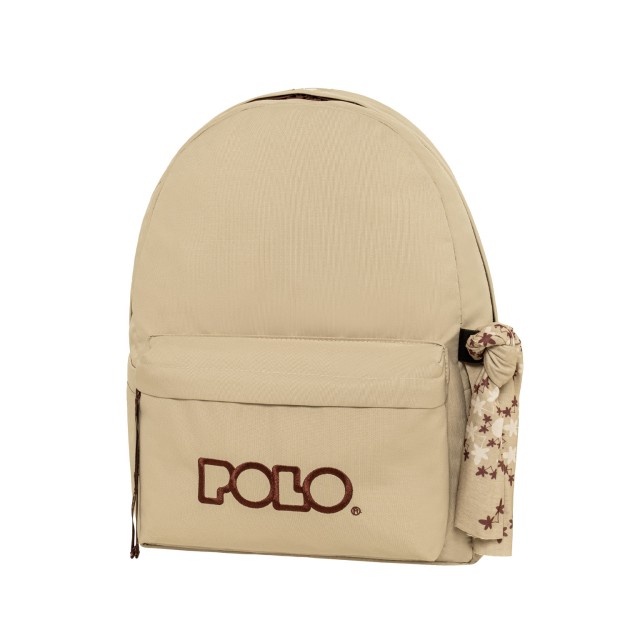 Polo Original Scarf Σακίδιο Σχολική Τσάντα Πλάτης Γυμνασίου - Λυκείου Μπεζ/Καφέ 9-01-135-7432