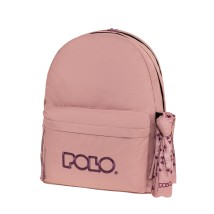 Polo Original Double Scarf Σχολική Τσάντα Πλάτης Γυμνασίου - Λυκείου Ροζ/Μωβ 9-01-235-3947