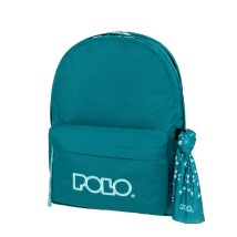Polo Original Double Scarf Σχολική Τσάντα Πλάτης Γυμνασίου - Λυκείου Πετρόλ 9-01-235-5853