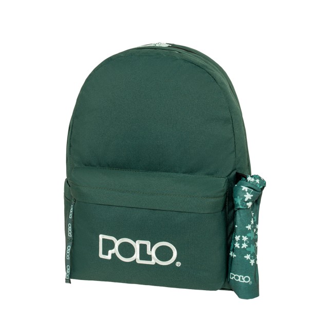 Polo Original Double Scarf Σχολική Τσάντα Πλάτης Γυμνασίου - Λυκείου Πράσινο Σκούρο 9-01-235-6357