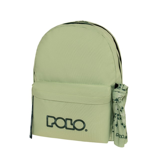 Polo Original Double Scarf Σχολική Τσάντα Πλάτης Γυμνασίου - Λυκείου Φυστικί 9-01-235-6963