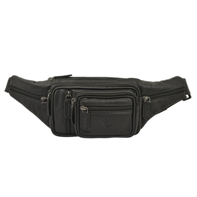 Daston 008 Ανδρικό Δερμάτινο Τσαντάκι Μέσης Μαύρο