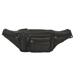 Daston 008 Ανδρικό Δερμάτινο Τσαντάκι Μέσης Μαύρο