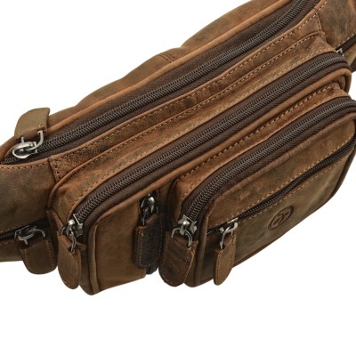 Daston 008 Ανδρικό Δερμάτινο Τσαντάκι Μέσης Hunter