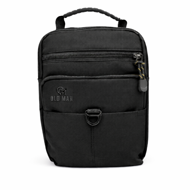 Old Man 155 Υφασμάτινο Ανδρικό Τσαντάκι Ώμου Μαύρο