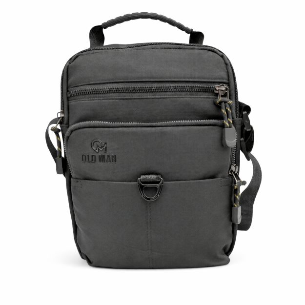 Old Man 156 Υφασμάτινο Ανδρικό Τσαντάκι Ώμου Μαύρο