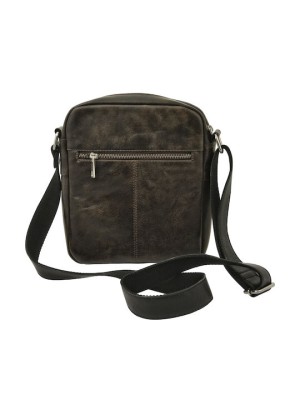 Daston 086 Ανδρικό Δερμάτινο Τσαντάκι Ώμου Μαύρο