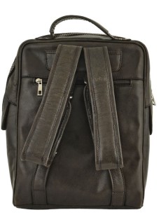 Daston 087 Ανδρικό Δερμάτινο Backpack Μαύρο