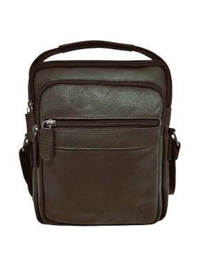 Daston 001 Ανδρικό Δερμάτινο Τσαντάκι Καφέ