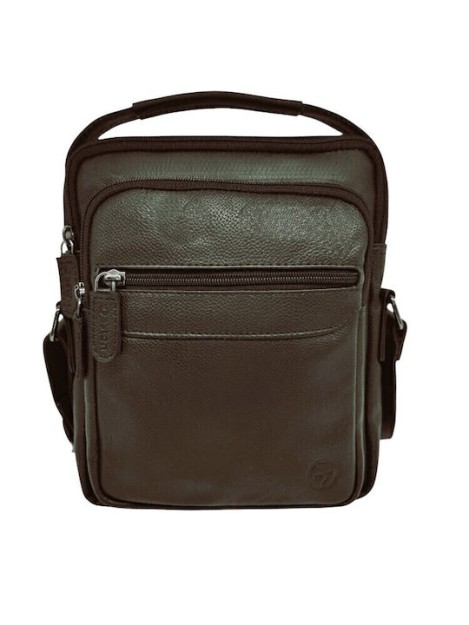 Daston 001 Ανδρικό Δερμάτινο Τσαντάκι Καφέ