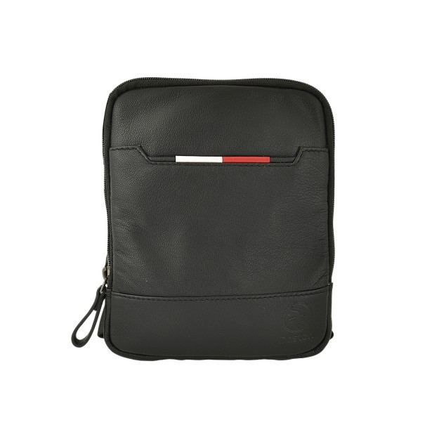 Daston 102 Ανδρικό Δερμάτινο Τσαντάκι Ώμου Μαύρο