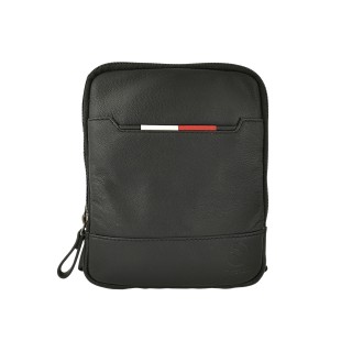 Daston 102 Ανδρικό Δερμάτινο Τσαντάκι Ώμου Μαύρο