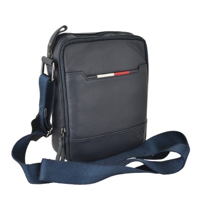 Daston 102 Ανδρικό Δερμάτινο Τσαντάκι Ώμου Μπλε