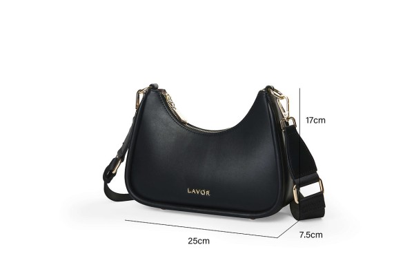 Lavor 1-903 Γυναικεία Τσάντα Χιαστί/Ώμου Μαύρη
