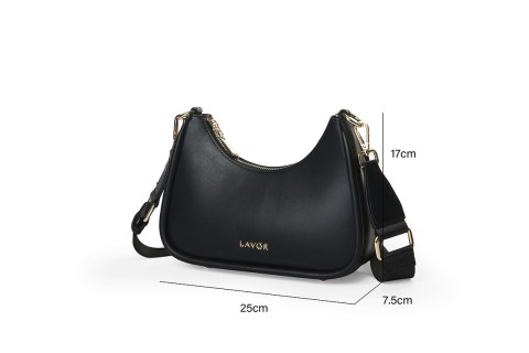 Lavor 1-903 Γυναικεία Τσάντα Χιαστί/Ώμου Μαύρη