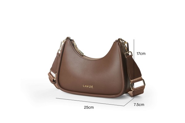 Lavor 1-903 Γυναικεία Τσάντα Χιαστί/Ώμου Καφέ