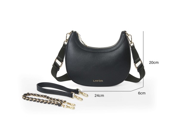 Lavor 1-909 Γυναικεία Τσάντα Χιαστί/Ώμου Μαύρη