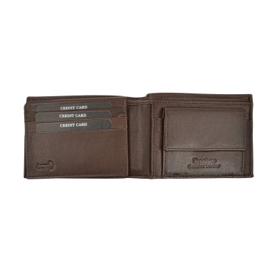 Daston 097 Ανδρικό Δερμάτινο Πορτοφόλι Καφέ