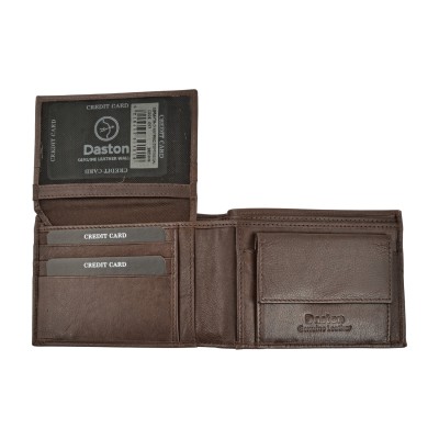 Daston 097 Ανδρικό Δερμάτινο Πορτοφόλι Καφέ