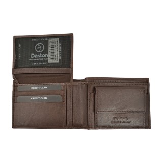 Daston 097 Ανδρικό Δερμάτινο Πορτοφόλι Καφέ
