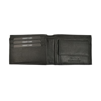 Daston 097 Ανδρικό Δερμάτινο Πορτοφόλι Μαύρο