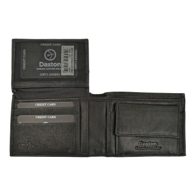 Daston 097 Ανδρικό Δερμάτινο Πορτοφόλι Μαύρο
