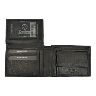 Daston 097 Ανδρικό Δερμάτινο Πορτοφόλι Μαύρο