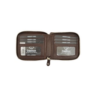 Daston 094 Δερμάτινο Ανδρικό Πορτοφόλι με RFID Καφέ